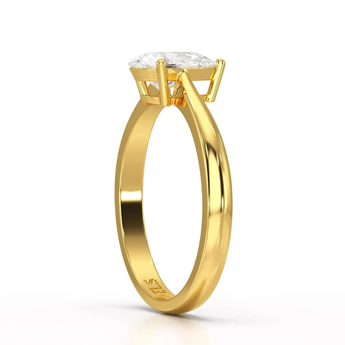 1 CT Solitaire Pear Shape Lab Diamond Ring Jama Jewels
