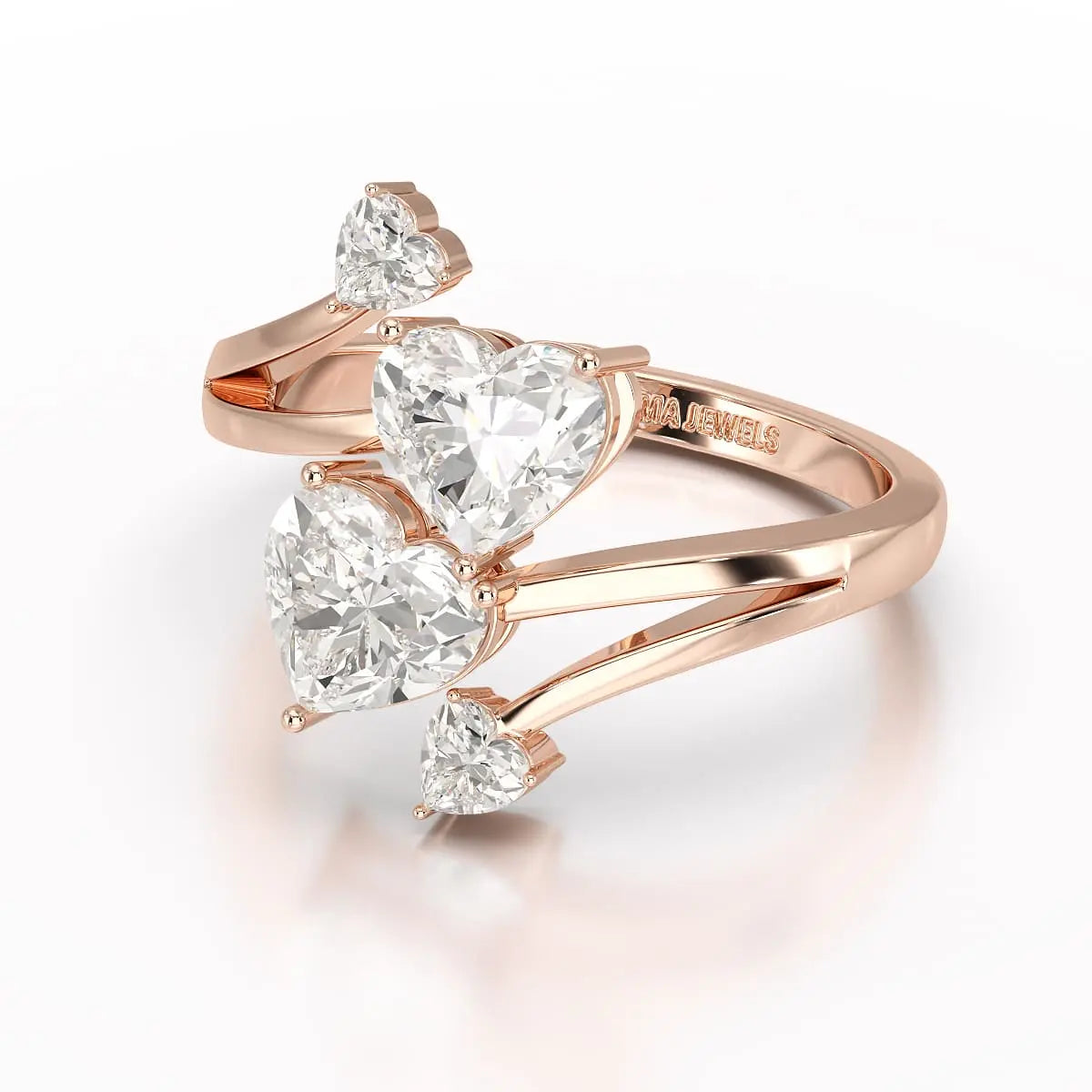 2.04 CT Heart Cut Lab Diamond Ring Jama Jewels