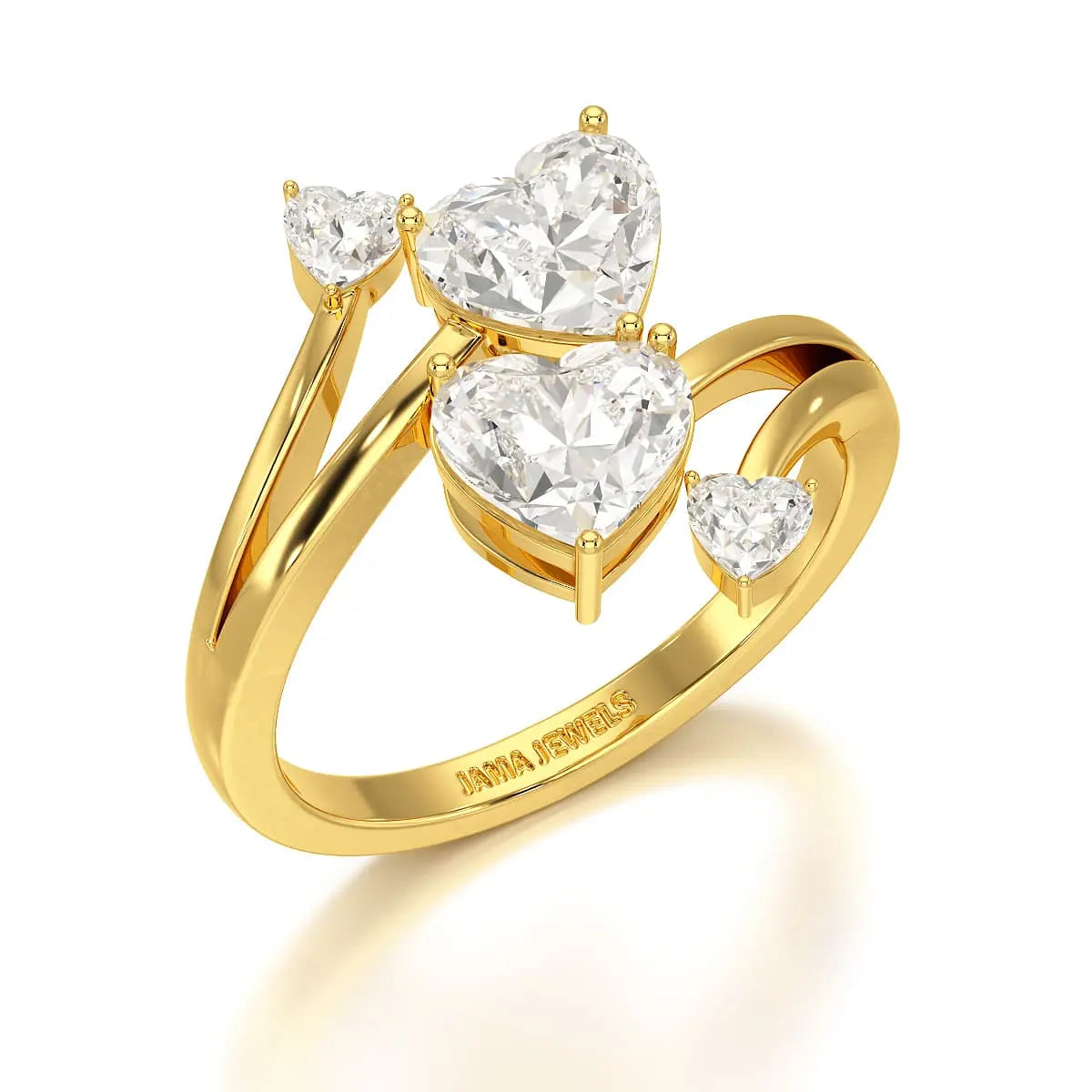 2.04 CT Heart Cut Lab Diamond Ring Jama Jewels