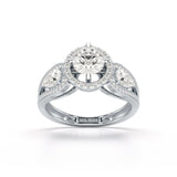 2.09 CT Round Cut Halo Lab Diamond Engagement Ring
