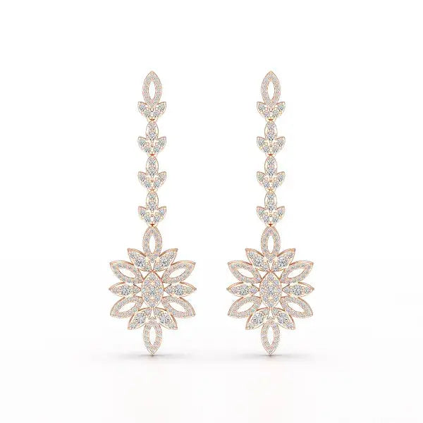 2.15 CT Lab Diamond Dangle Wedding Earring