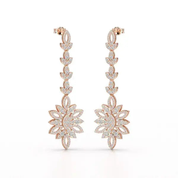 2.15 CT Lab Diamond Dangle Wedding Earring