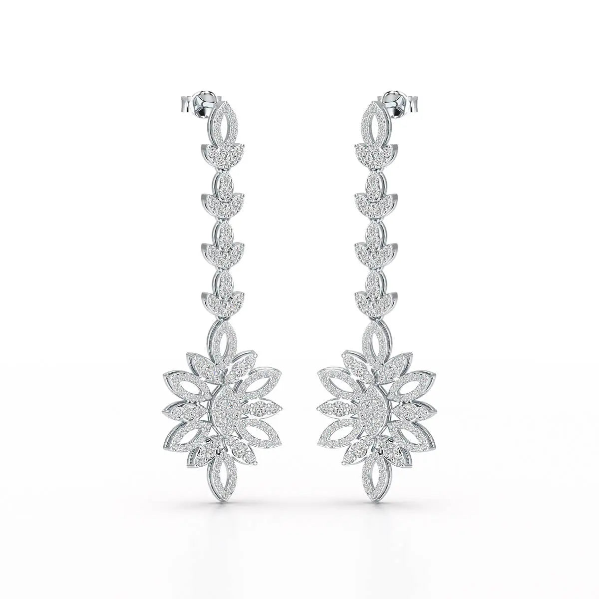 2.15 CT Lab Diamond Dangle Wedding Earring