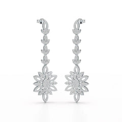 2.15 CT Lab Diamond Dangle Wedding Earring