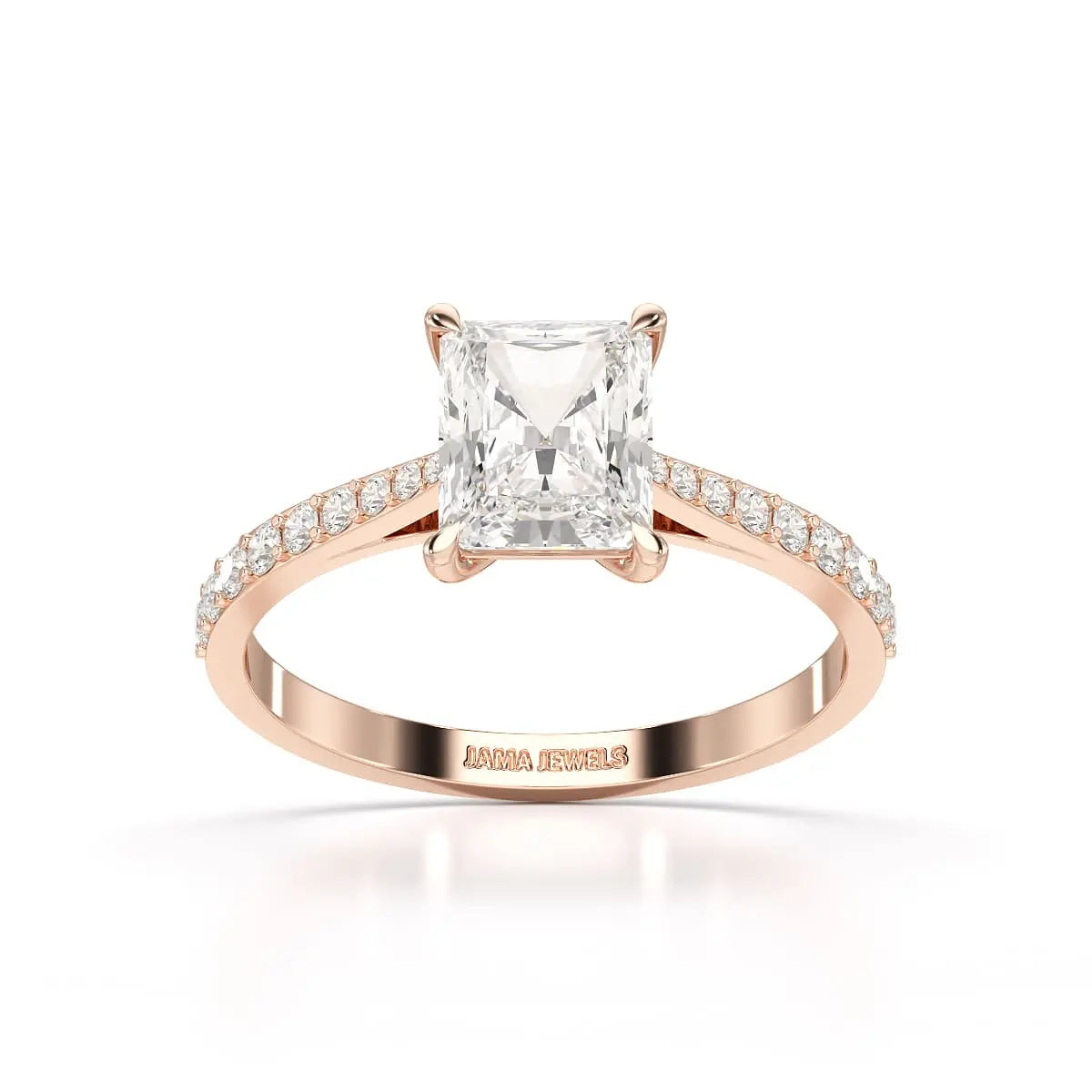 2.28 CT Solitaire Emerald Cut Lab Diamond Ring