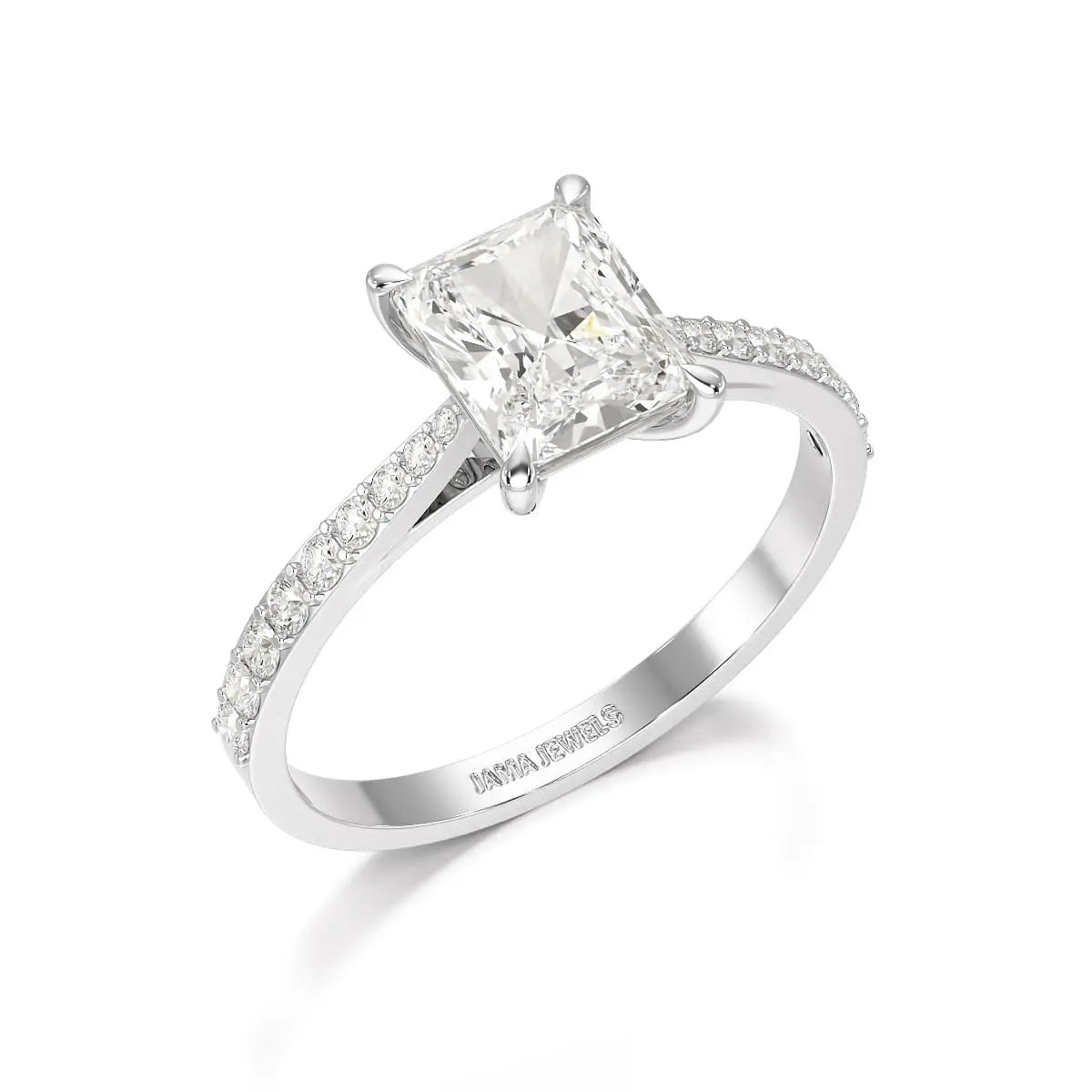 2.28 CT Solitaire Emerald Cut Lab Diamond Ring