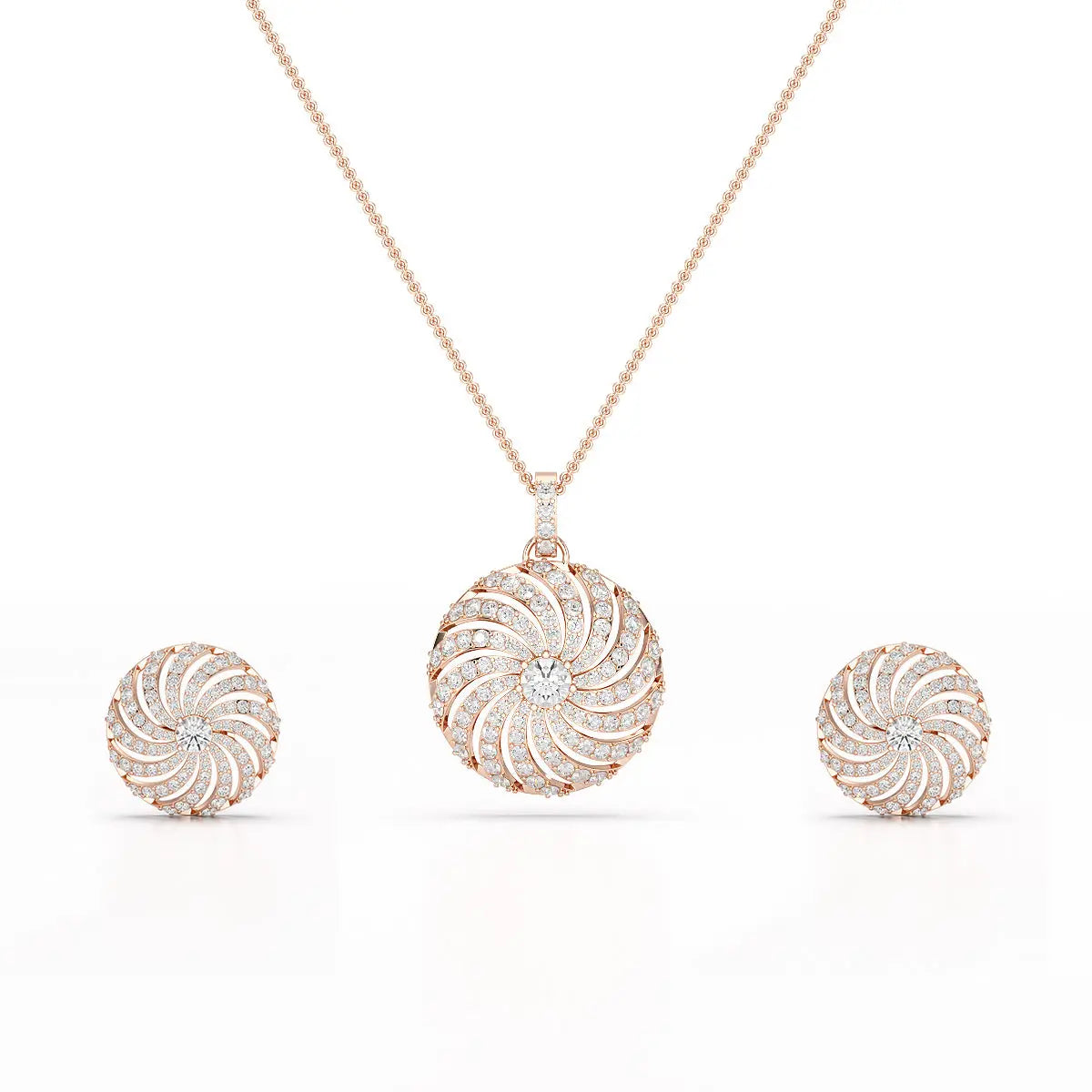 2.33 CT Round Cut Lab Diamond Earring and Pendant Set