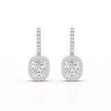 2.34 CT Lab Diamond Dangle Hoop Earrings