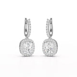 2.34 CT Lab Diamond Dangle Hoop Earrings
