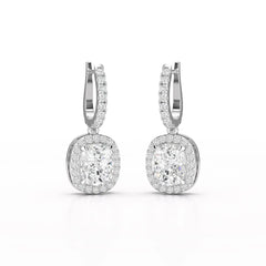 2.34 CT Lab Diamond Dangle Hoop Earrings Jama Jewels