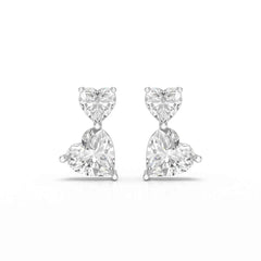 2.34 CT Lab Diamond Heart Cut Earrings Jama Jewels