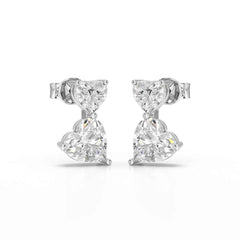 2.34 CT Lab Diamond Heart Cut Earrings Jama Jewels