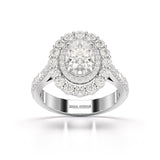 2.39 CT Lab Diamond Oval Cut Halo Engagement Ring