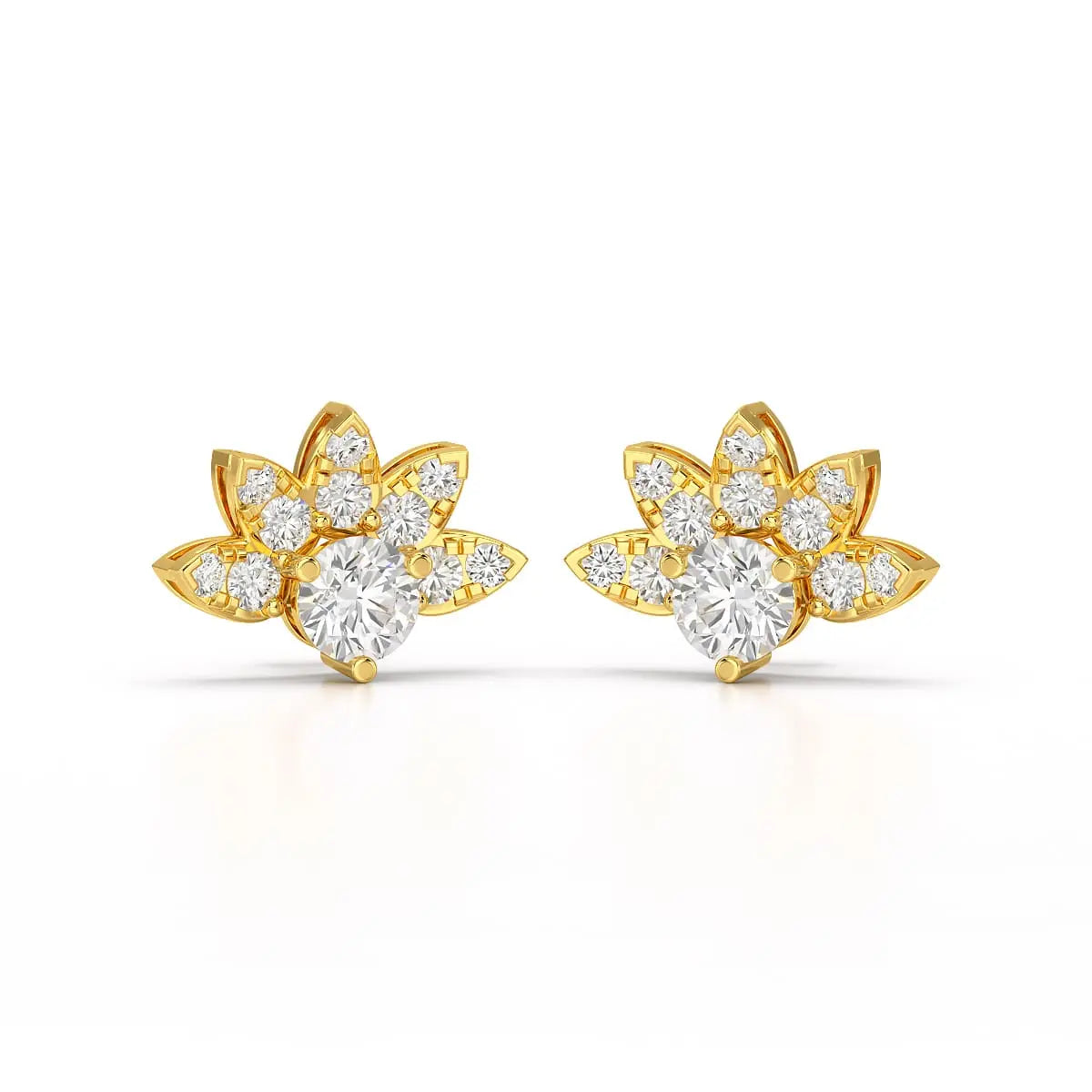 2.6 CT Lab Diamond Round Cut Stud Earrings Jama Jewels