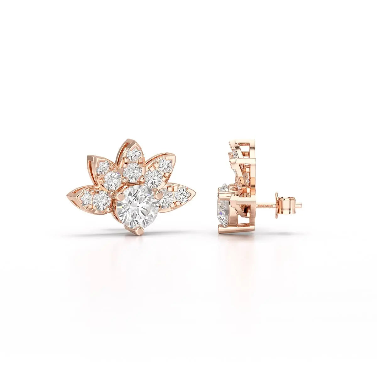 2.6 CT Lab Diamond Round Cut Stud Earrings Jama Jewels