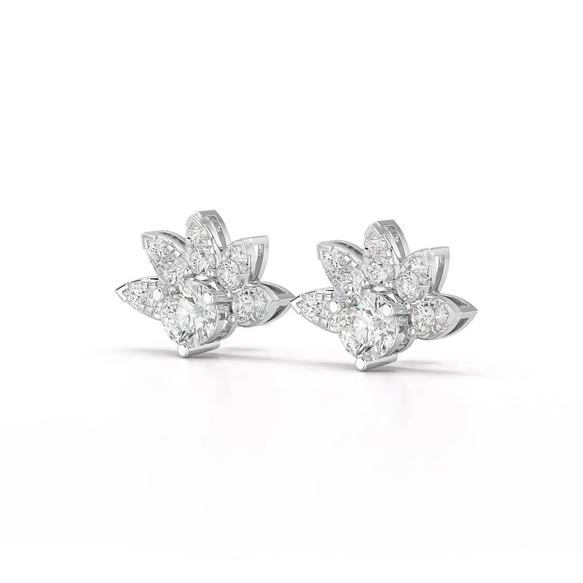 2.6 CT Lab Diamond Round Cut Stud Earrings Jama Jewels