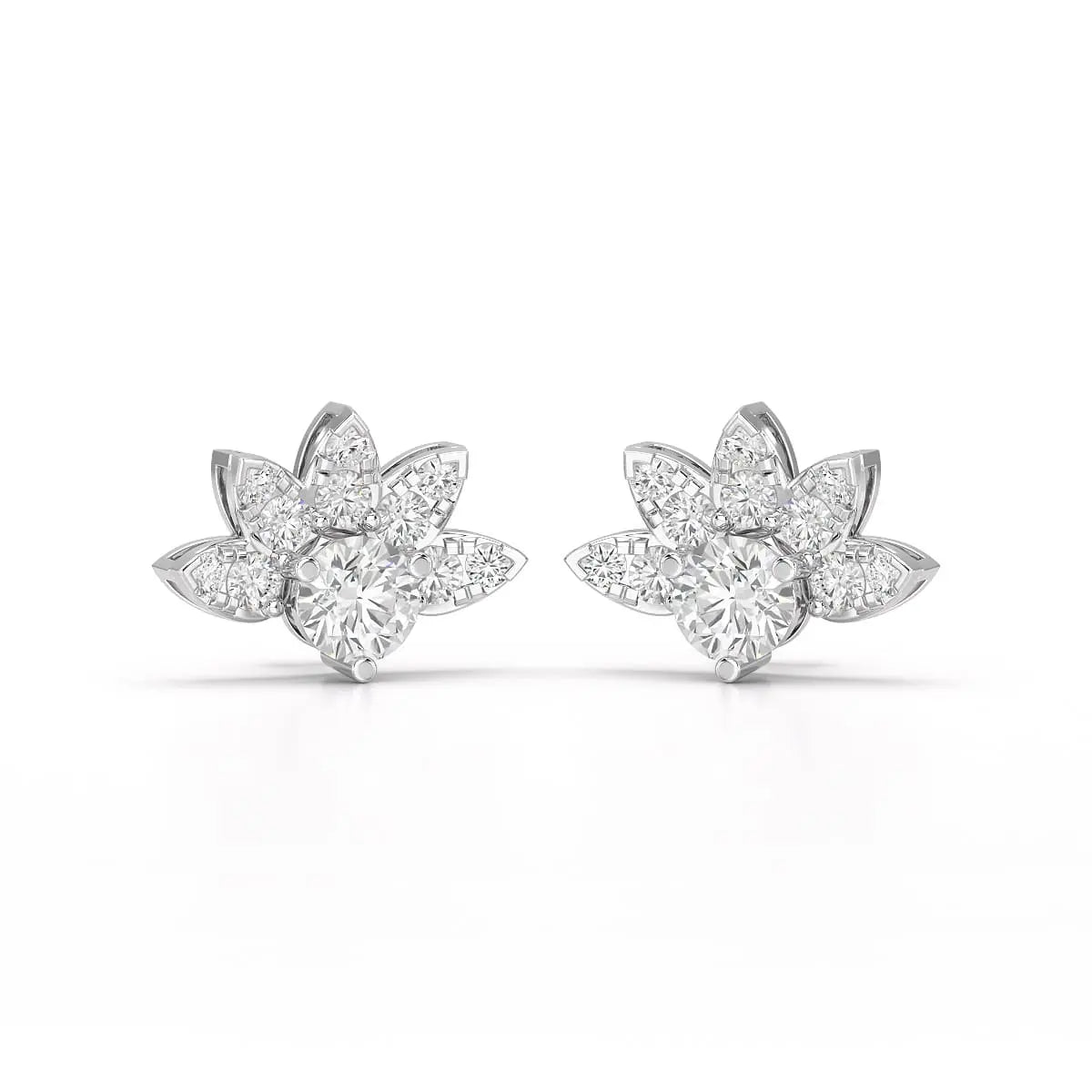 2.6 CT Lab Diamond Round Cut Stud Earrings Jama Jewels