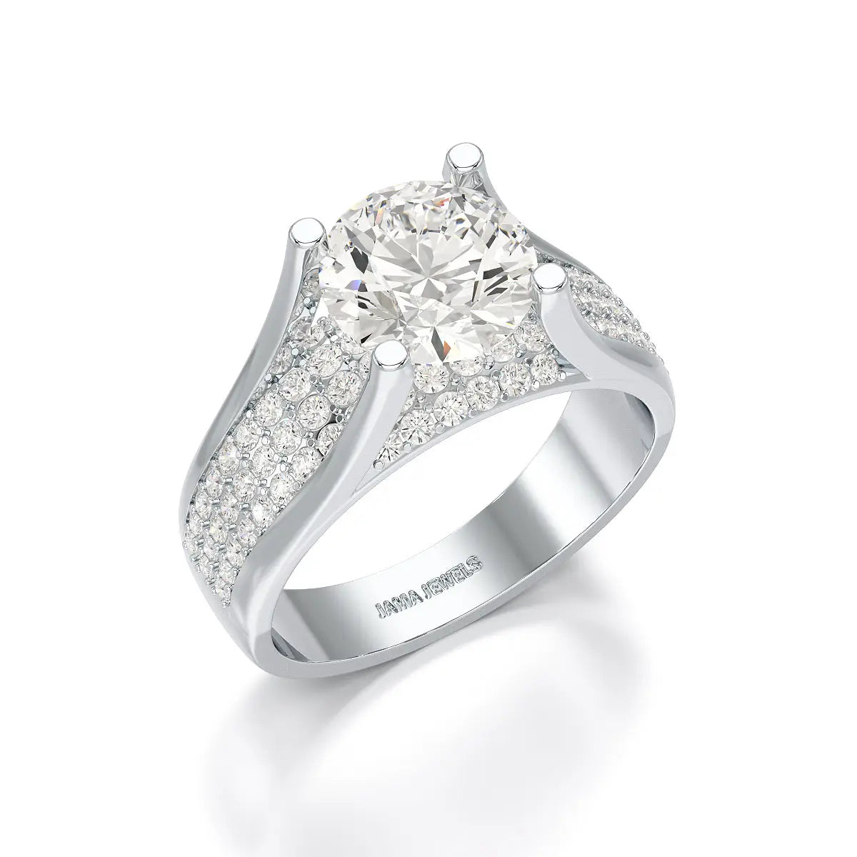 2.6 CT Round Cut Lab Diamond Ring Jama Jewels