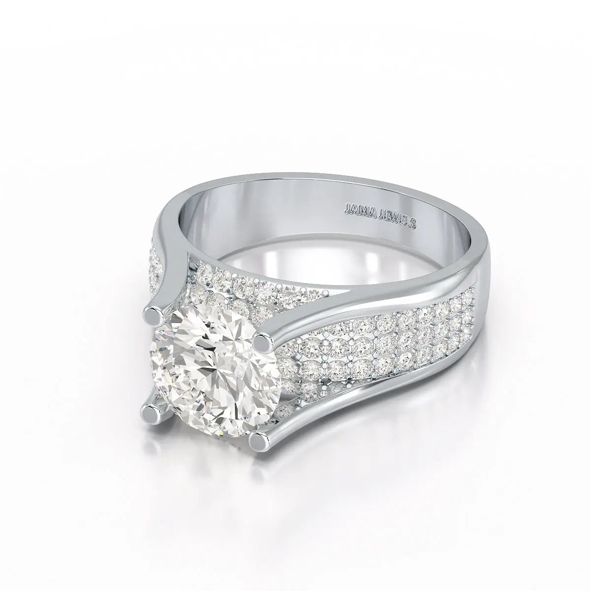 2.6 CT Round Cut Lab Diamond Ring Jama Jewels