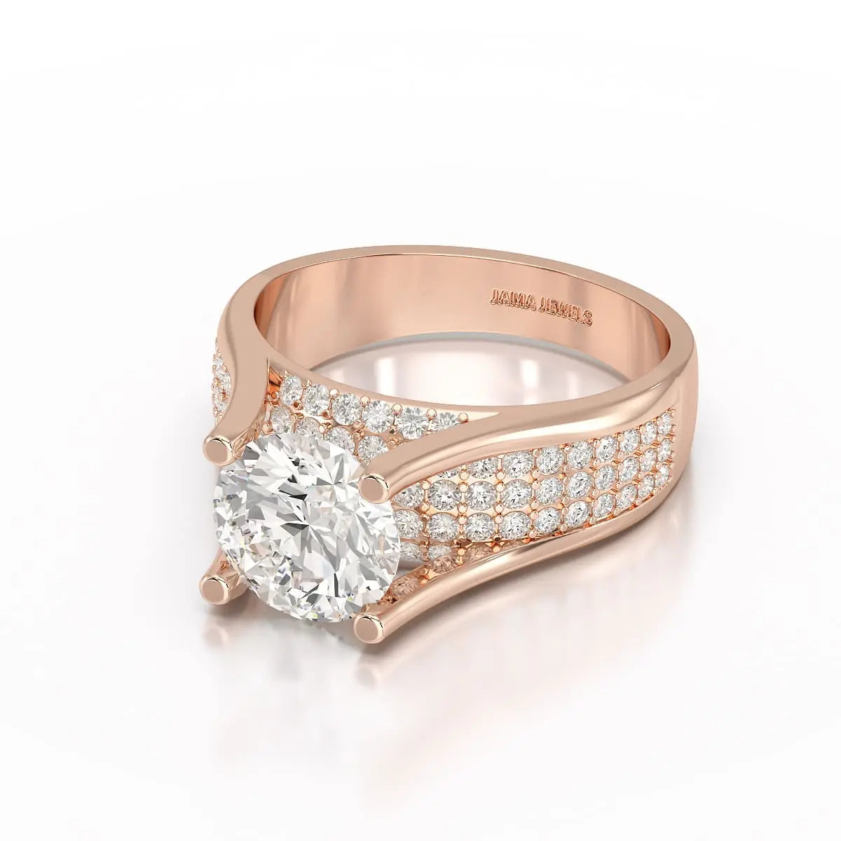 2.6 CT Round Cut Lab Diamond Ring Jama Jewels