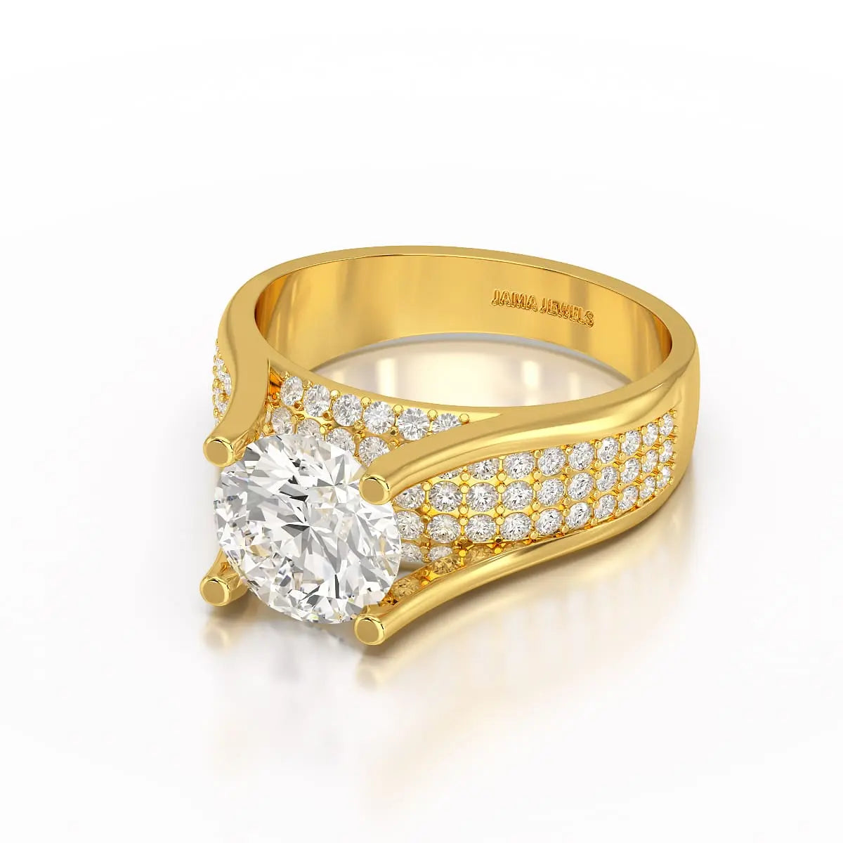 2.6 CT Round Cut Lab Diamond Ring Jama Jewels