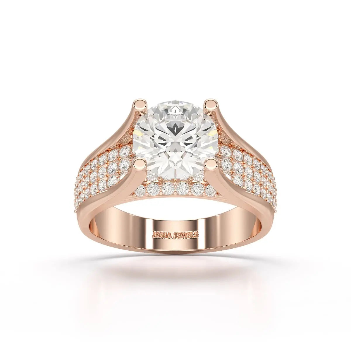 2.6 CT Round Cut Lab Diamond Ring Jama Jewels