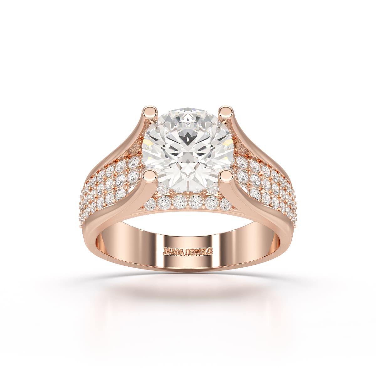 2.6 CT Round Cut Lab Diamond Engagement Ring