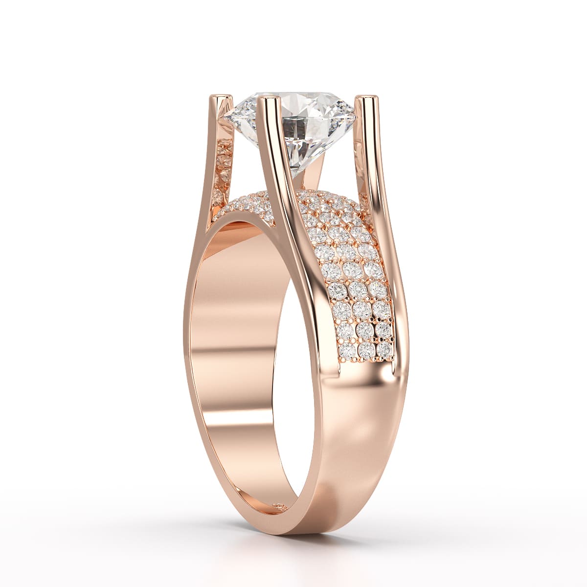 2.6 CT Round Cut Lab Diamond Engagement Ring