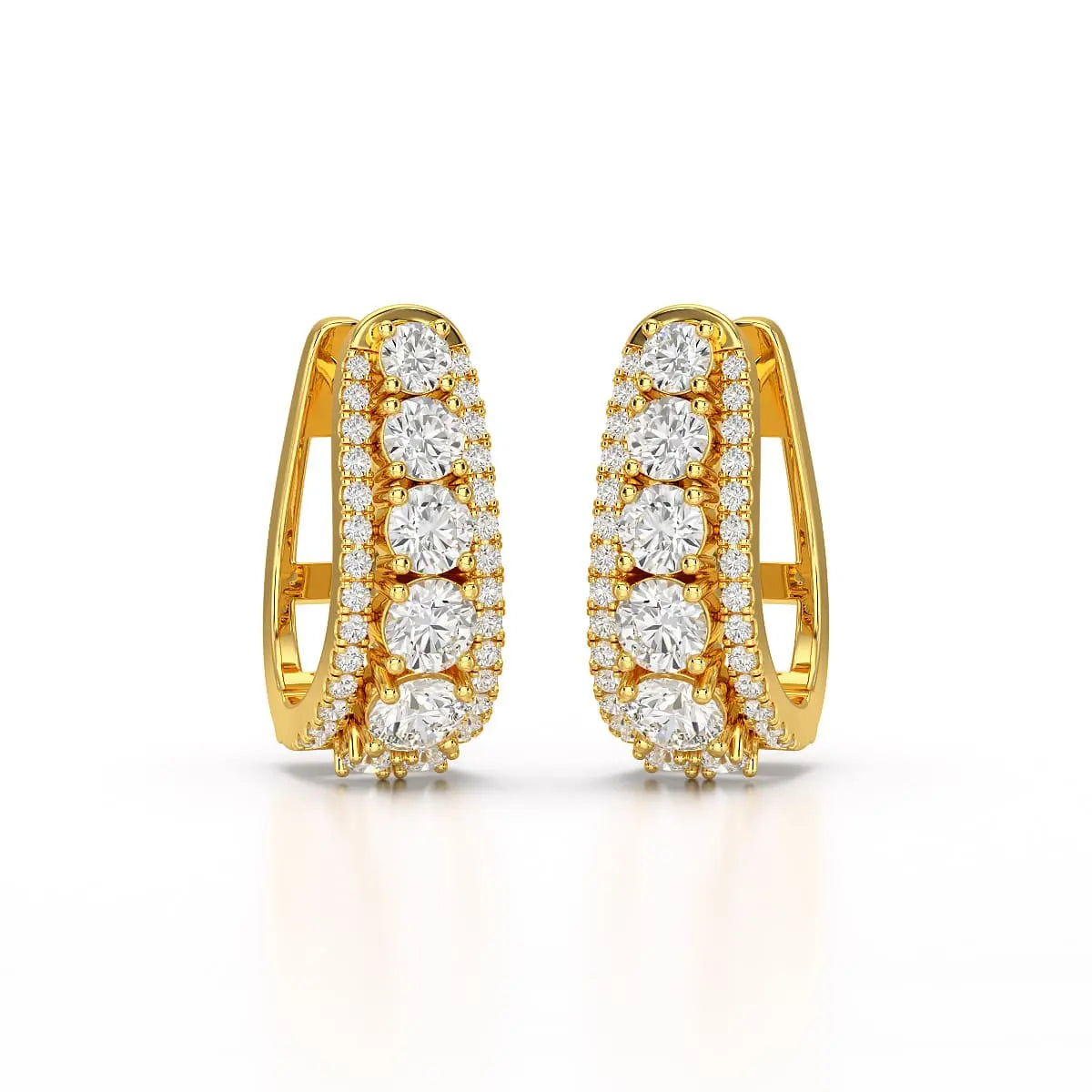 2.71 CT Lab Diamond Round Cut Hoop Earrings Jama Jewels