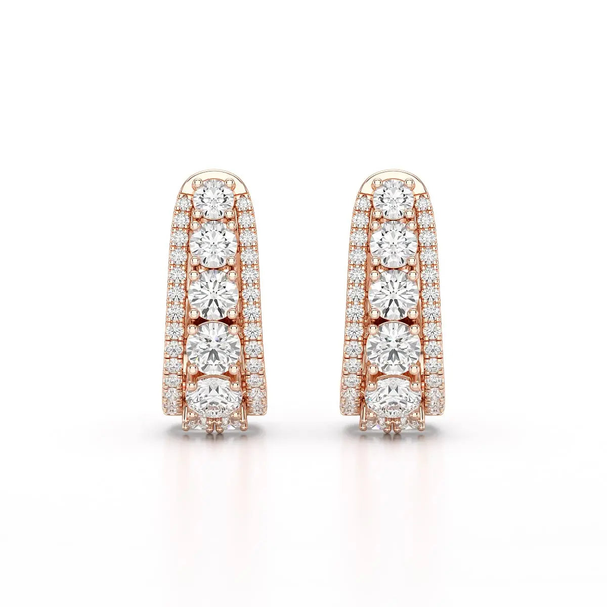 2.71 CT Lab Diamond Round Cut Hoop Earrings Jama Jewels
