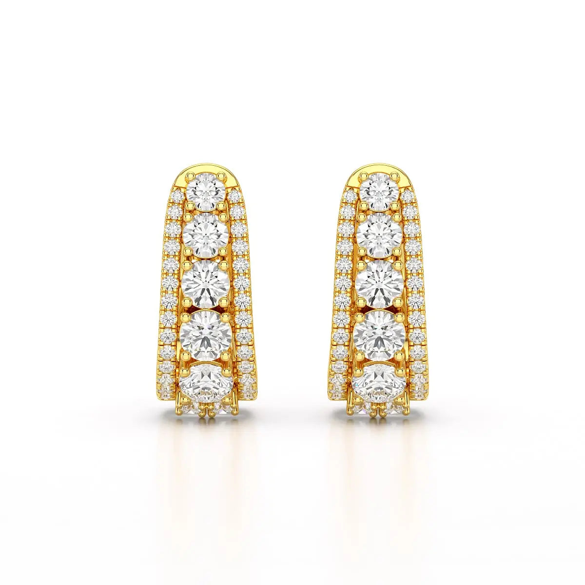2.71 CT Lab Diamond Round Cut Hoop Earrings Jama Jewels