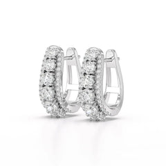 2.71 CT Lab Diamond Round Cut Hoop Earrings Jama Jewels