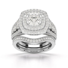 2.9 CT Round Cut Halo Lab Diamond Ring Jama Jewels