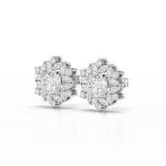 2.94 CT Lab Diamond Halo Cushion Earring Jama Jewels