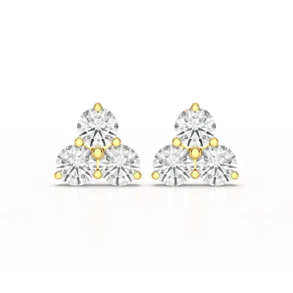 2 CT Three Stone Round Lab Diamond Earring