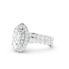 3.05 CT Oval Cut Twin Ring with Round Diamonds
