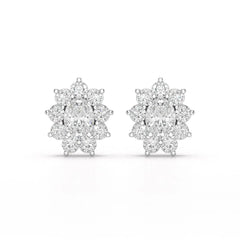 3.06 CT Lab Diamond Oval Cut Stud Earrings Jama Jewels