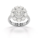 3.16 CT Halo Oval Cut Lab Diamond Ring