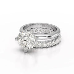 3.27 CT Round Cut Lab Diamond Hidden Halo Ring Jama Jewels