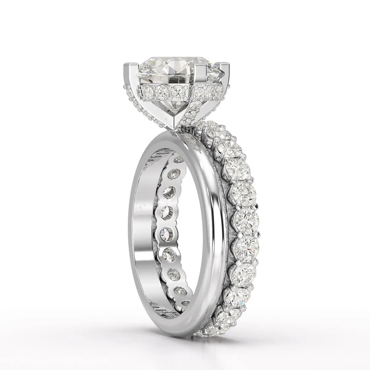 3.27 CT Round Cut Lab Diamond Hidden Halo Ring Jama Jewels