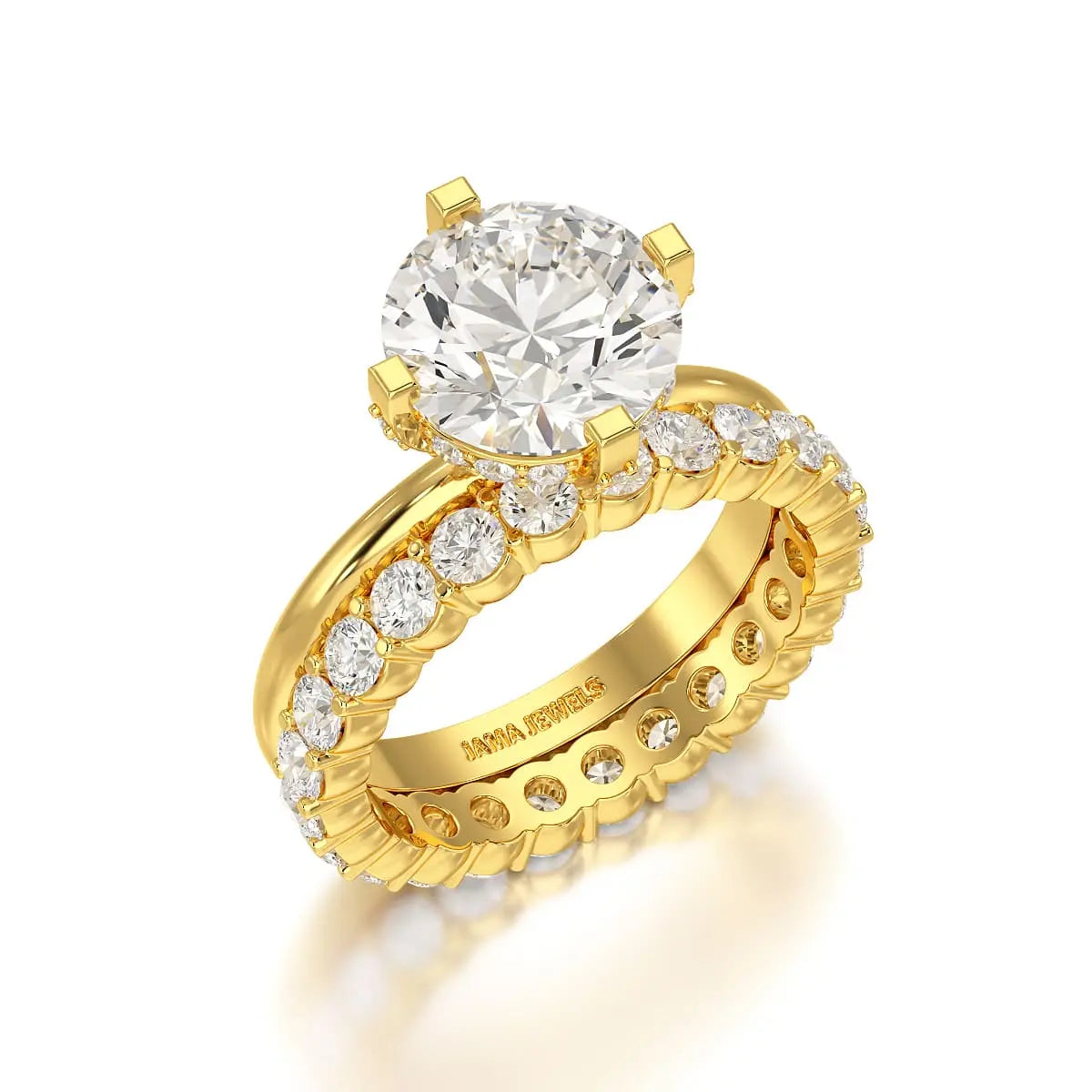 3.27 CT Round Cut Lab Diamond Hidden Halo Ring Jama Jewels