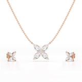 3.2 CT Marquise Cut Lab Diamond Earring and Pendant Set