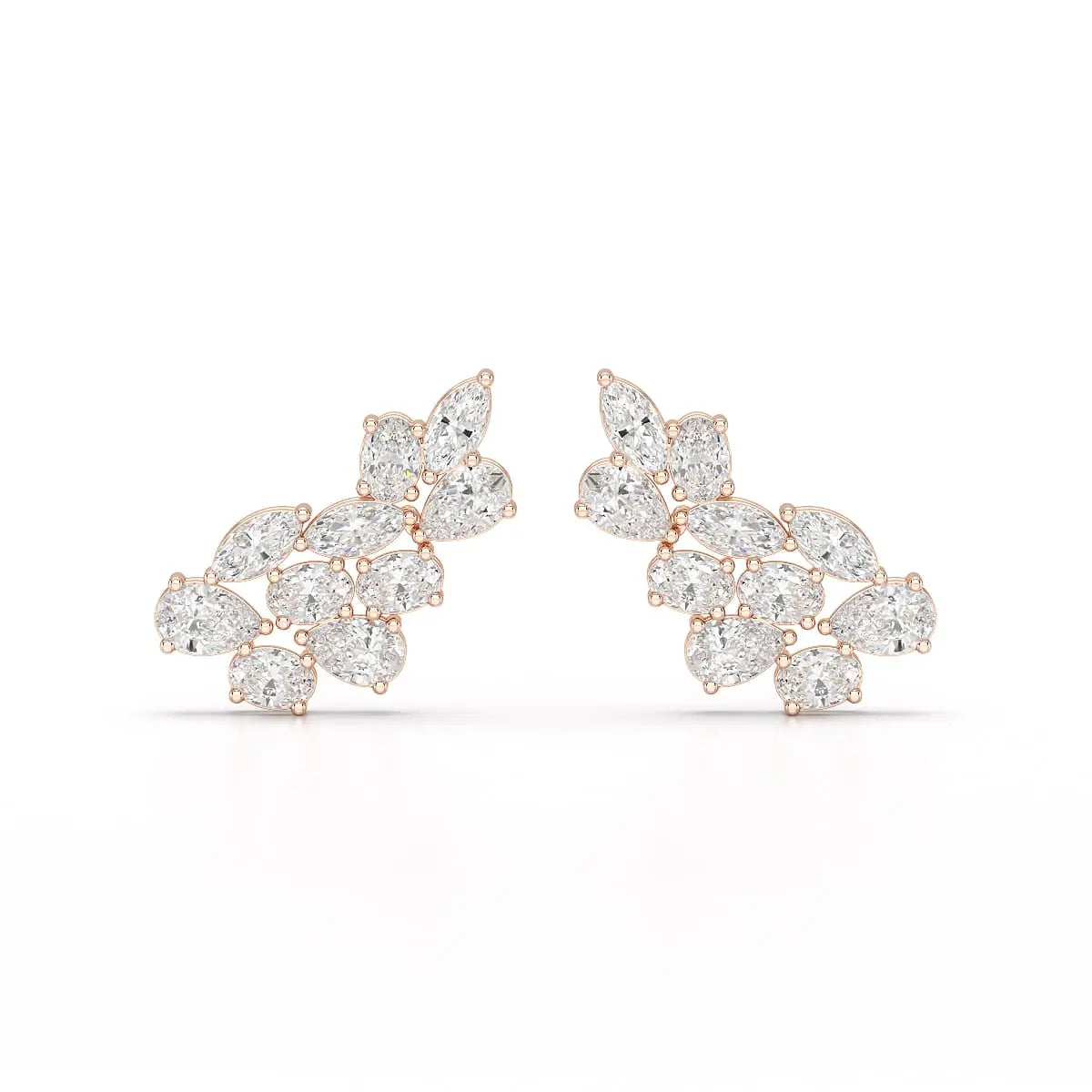 3.4 CT Multi Shape Lab Diamond Stud Earrings Jama Jewels