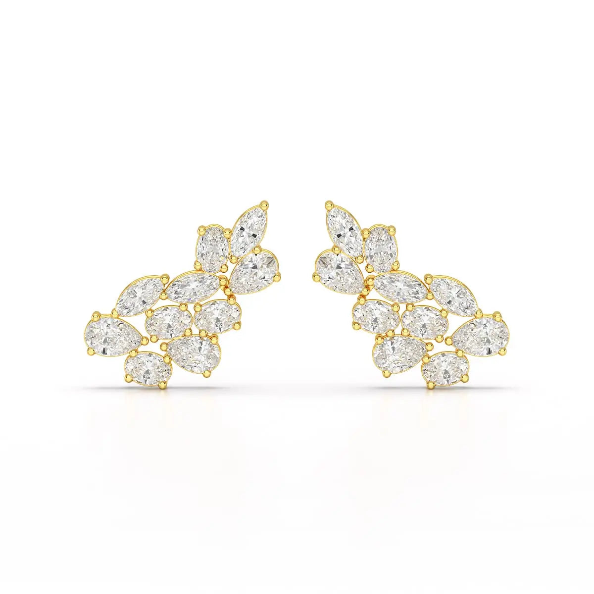 3.4 CT Multi Shape Lab Diamond Stud Earrings Jama Jewels