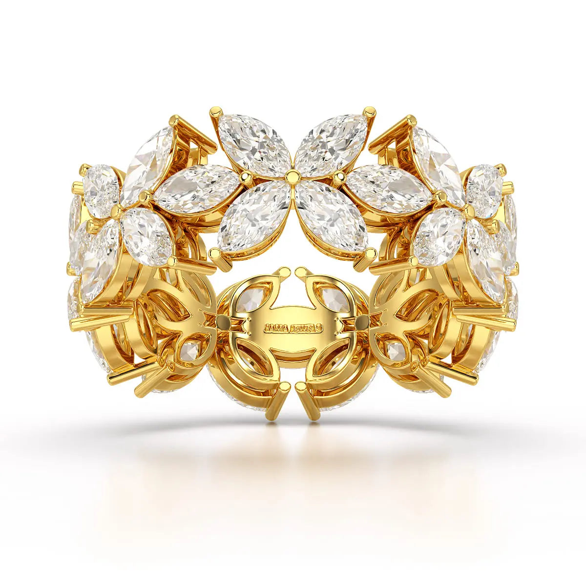 3.5 CT Marquise Cut Flower Shape Lab Diamond Ring Jama Jewels