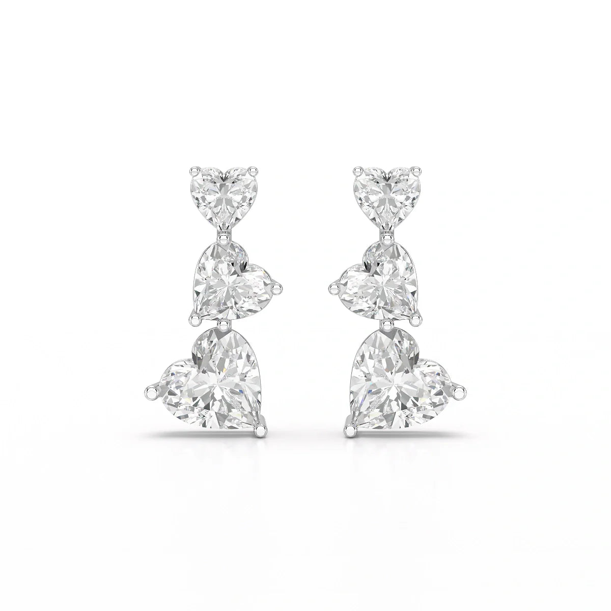 3.5 CT Lab Diamond Heart Cut Earrings