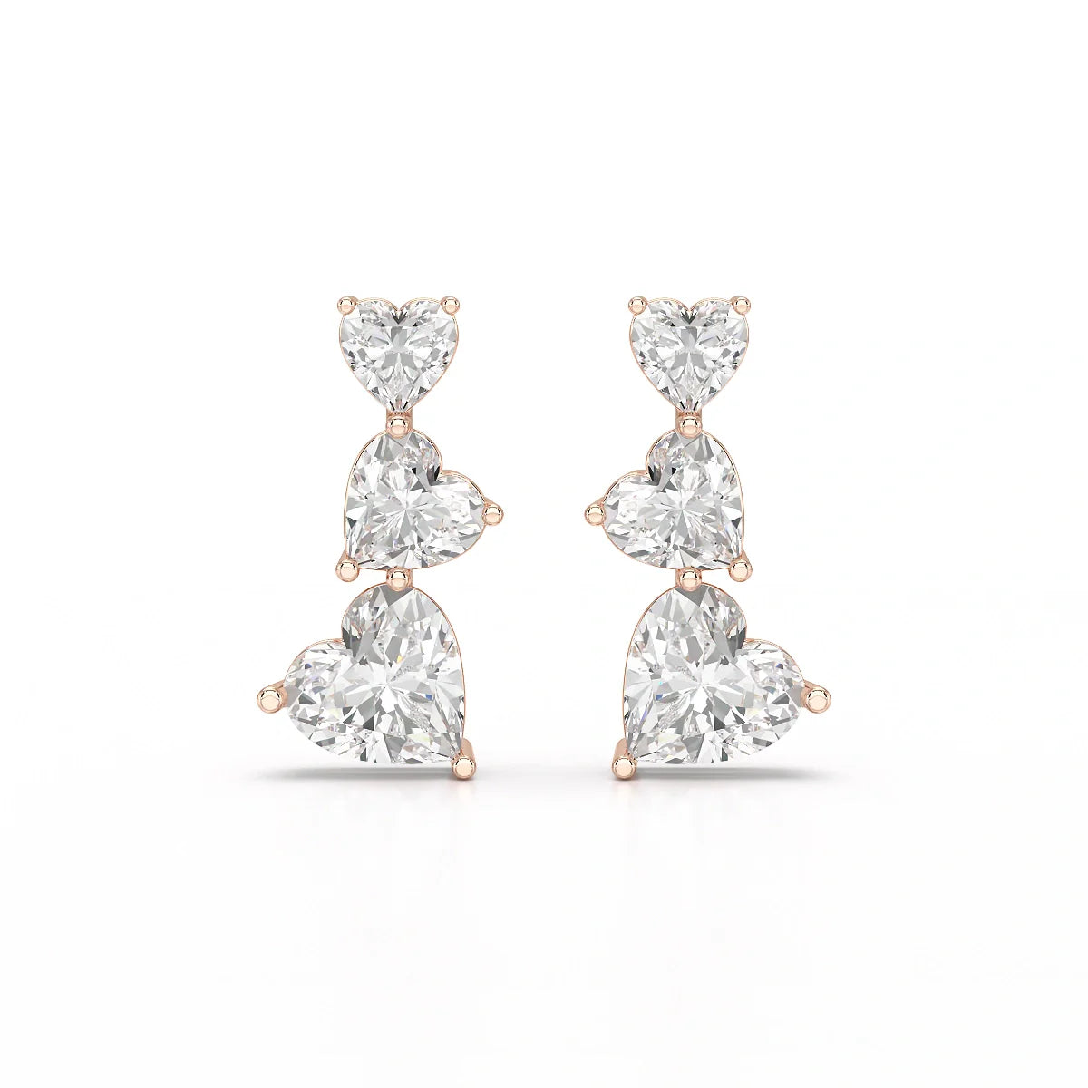 3.5 CT Lab Diamond Heart Cut Earrings