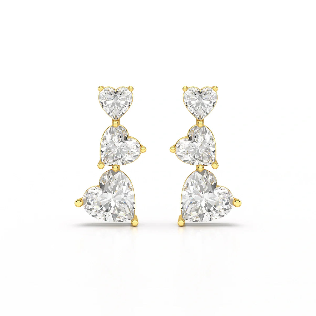 3.5 CT Lab Diamond Heart Cut Earrings