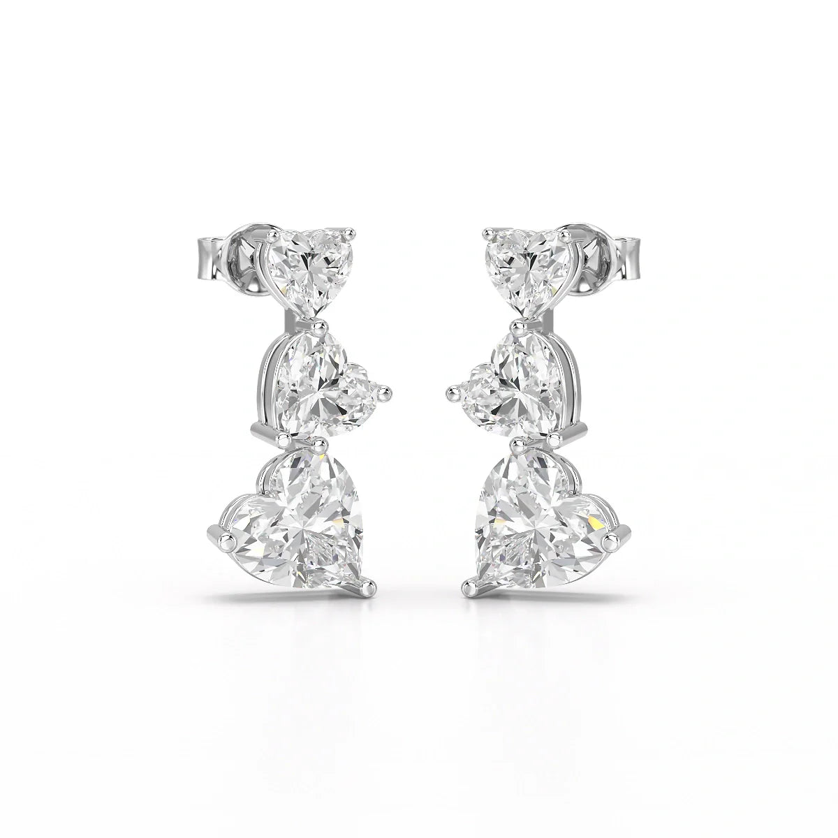 3.5 CT Lab Diamond Heart Cut Earrings
