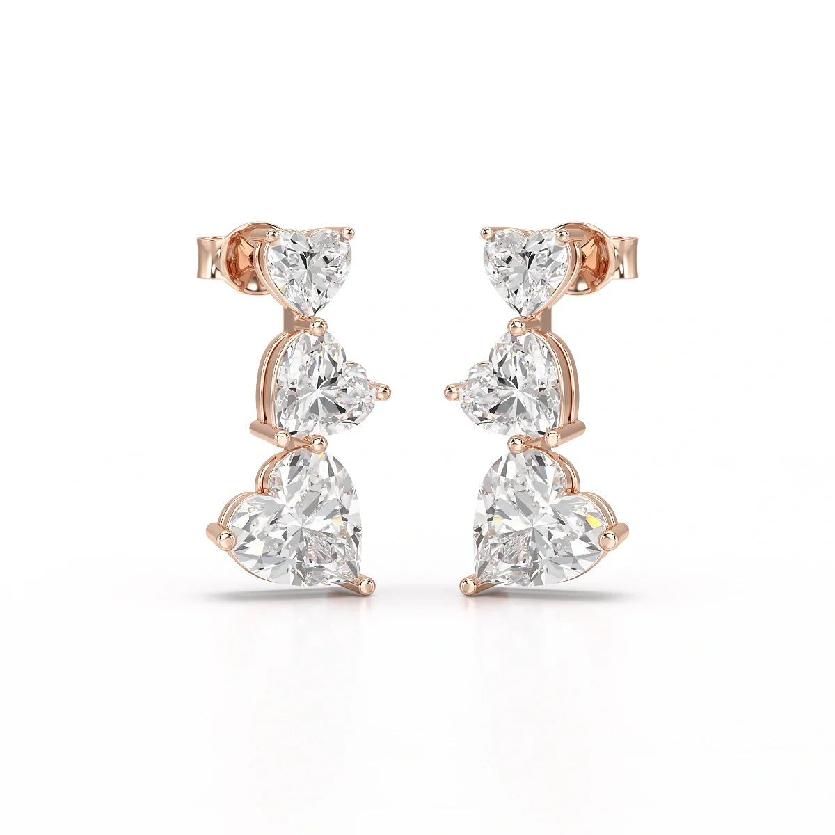 3.5 CT Lab Diamond Heart Cut Earrings